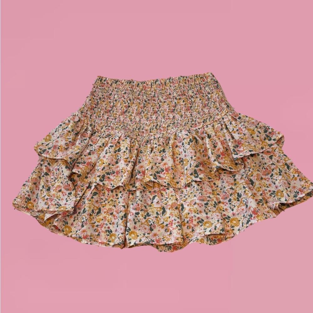 Floral Ruffle Skirt - Multicolor